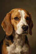 Classic Oil Painting custom pet portrait of a beagle, oil painting style dog art by CocoBean