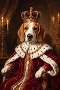 Royal Portrait custom pet portrait of a beagle, regal painted dog art by CocoBean